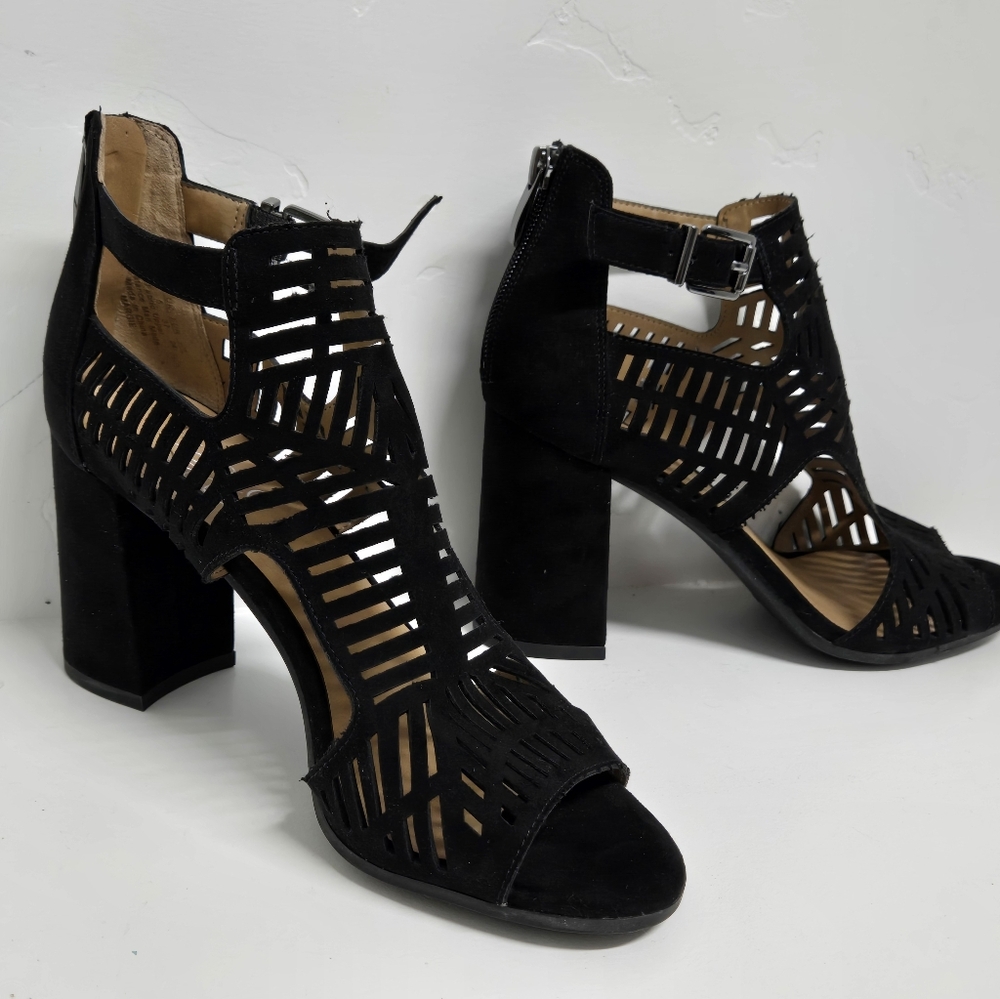 Black Franco Sarto Maggie Dress Sandals Women's Size 7.5